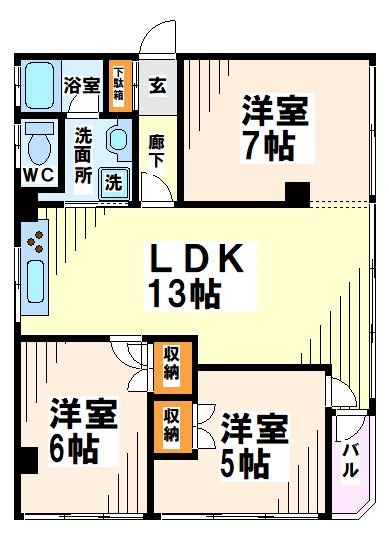 フレア443 5011号室 間取り