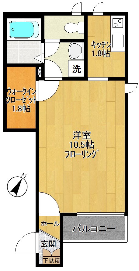クレッシェンド 102号室 間取り