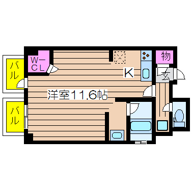 大阪府大阪市中央区瓦町１丁目 間取り