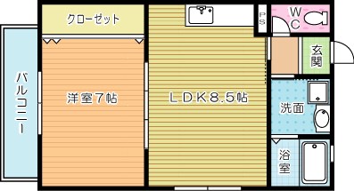 トレゾア湯川新町　Ａ棟 202号室 間取り