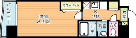 ベイプレイス小倉 506号室 間取り