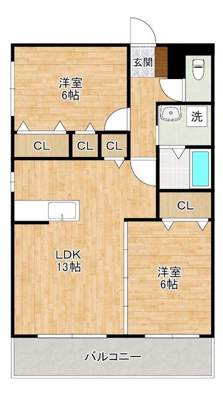 グリーンヒルズ葛原 303号室 間取り