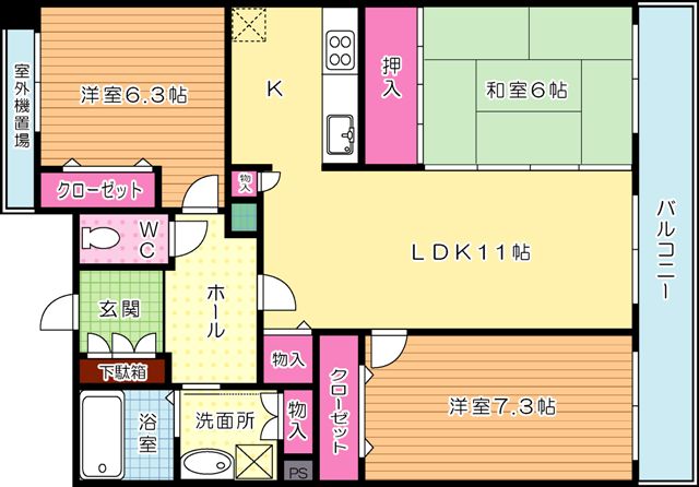 メディックス三萩野レジデンシャルタワー 1503号室 間取り