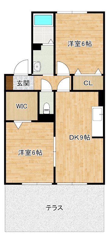 リバティライフ 102号室 間取り