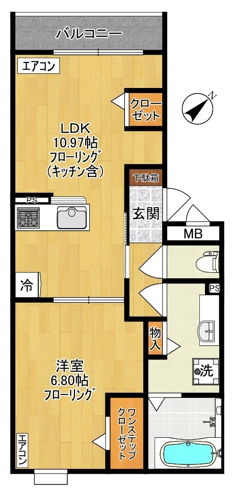 ウエストパーシモン 302号室 間取り
