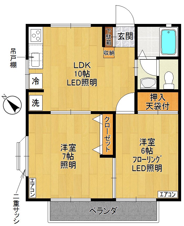 キャッスル・バンブー 203号室 間取り
