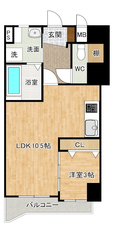 出屋敷館 203号室 間取り