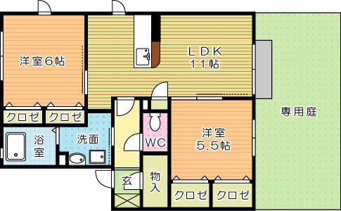 ひとみの森 Ｃ棟 101号室 間取り