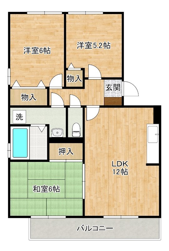 シャルマンドミール 302号室 間取り