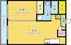 プリンセス片野Ⅰ 702号室 間取り