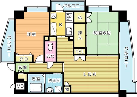 ハイネス若園(高齢者向け優良賃貸住宅) 403号室 間取り