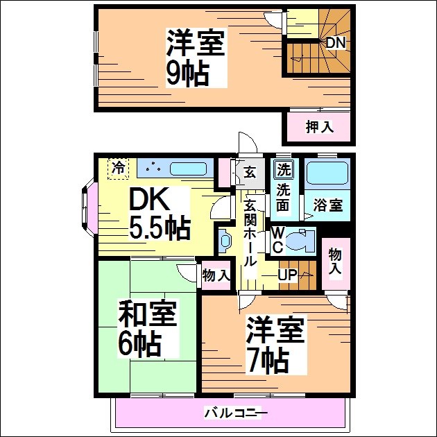 ハイツムサシノ8号棟 202号室 間取り