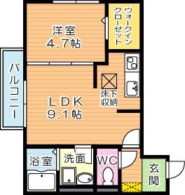 サンヒルズ愛坂　C棟　 102号室 間取り