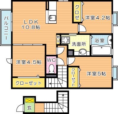 サンヒルズ愛坂　B棟 間取り図