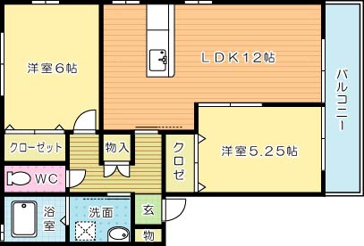 アーバンメゾン北方　A棟 202号室 間取り