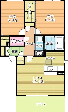 パルテールヴィラⅡ 104号室 間取り