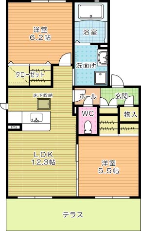 パルテールヴィラⅡ 101号室 間取り