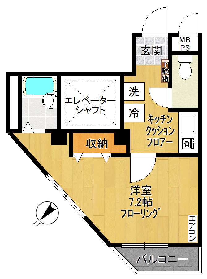 ビューテラスレモン 201号室 間取り