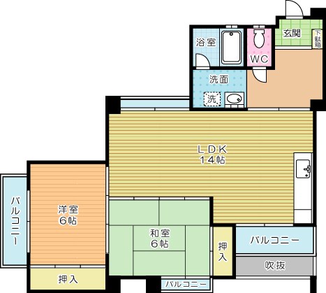 ヴェーチェル小倉北 302号室 間取り