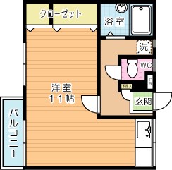 フレンドリー企救丘Ⅱ　 202号室 間取り