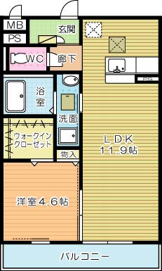 D-K house 103号室 間取り