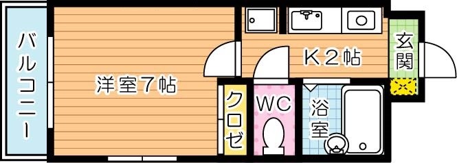 パームコート 401号室 間取り