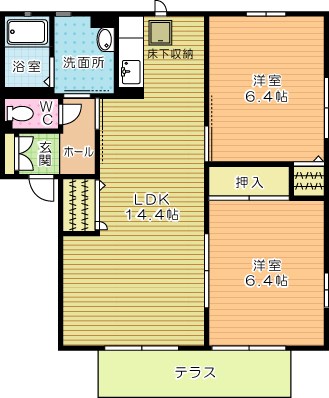 サンルミナス　Ｃ棟 102号室 間取り