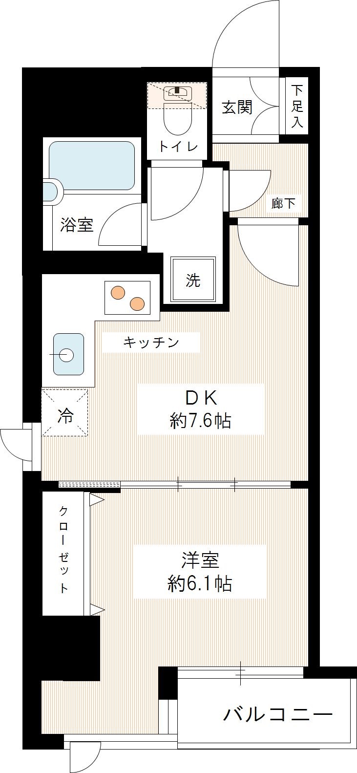 カスタリア新宿御苑 0907号室 間取り