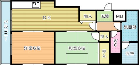 ハーモニーハイツ 402号室 間取り