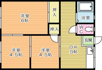 サンハイツ吉田 A-6号室 間取り