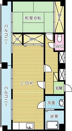 砂津ハイツ  603号室 間取り