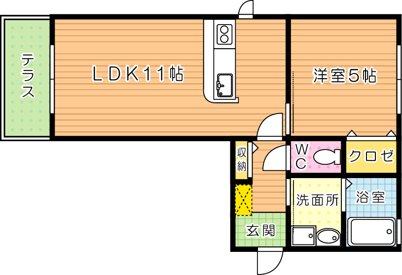 メゾンブランシュ 103号室 間取り