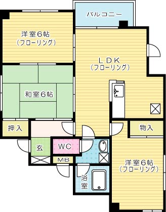 フォーラム岡田 305号室 間取り