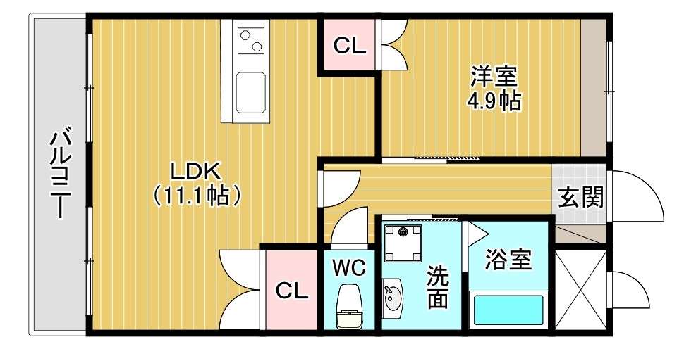 プランドールアムールＳＹ 103号室 間取り