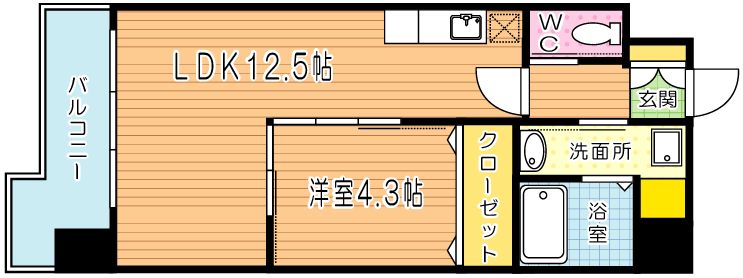 グランエスパシオ浅野 702号室 間取り