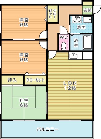 グランヴェルデ小倉南 303号室 間取り