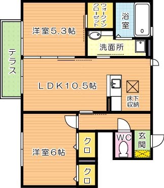 フェアリーコートASOHⅡ 103号室 間取り