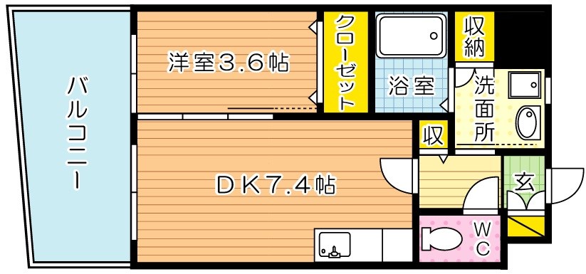 サンシャインプリンセス北九州 202号室 間取り
