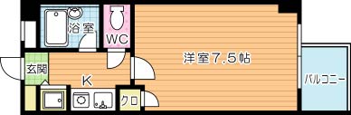 コンドミニアム北九大前 308号室 間取り