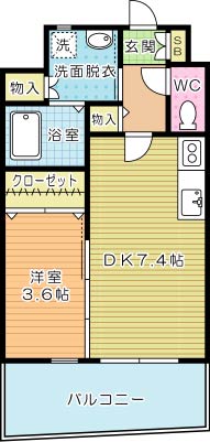 サンシャインプリンセス北九州 202号室 間取り
