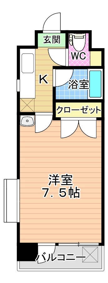 ニューサンリバー６番館 201号室 間取り
