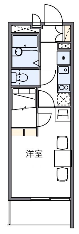 リバーパーク 102号室 間取り