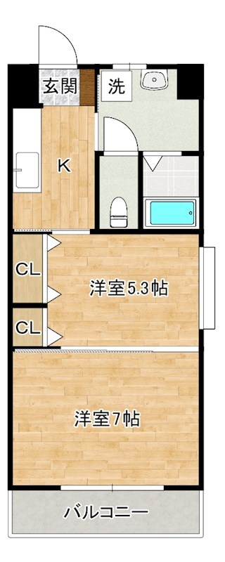 ウイングス片野Ⅱ 209号室 間取り