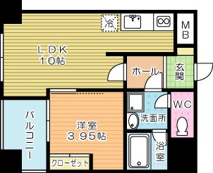 ＷＩＮＧＳ砂津（ウィングス砂津） 407号室 間取り