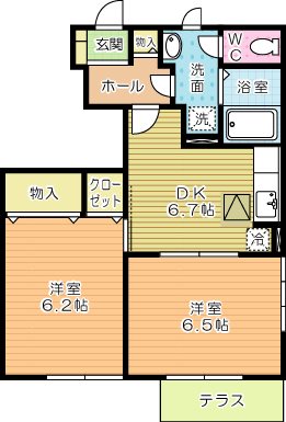 サザンヒルズＡ棟 101号室 間取り