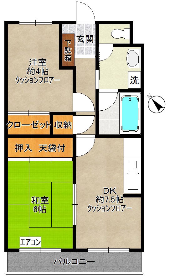 グリーンハイツ 106号室 間取り