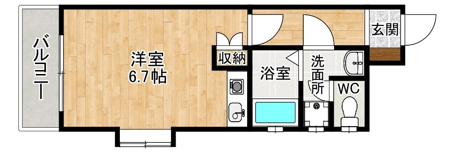 オリエンタル三萩野 205号室 間取り