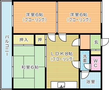 チェリー安部山 202号室 間取り