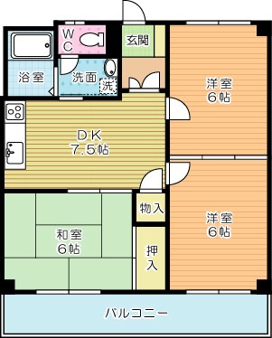 チェリー安部山 202号室 間取り