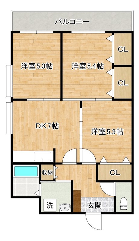 第３矢野ビルＡ 401号室 間取り